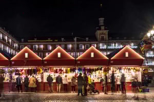 Mercado navideño que se instala todos los años en Navidad en la Plaza Mayor de Madrid
